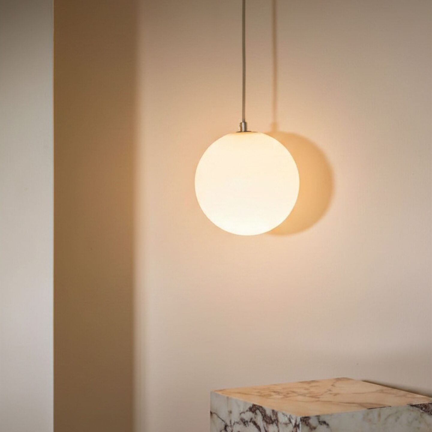 Orb Pendant Large Brushed Nickel & Fabric Flex